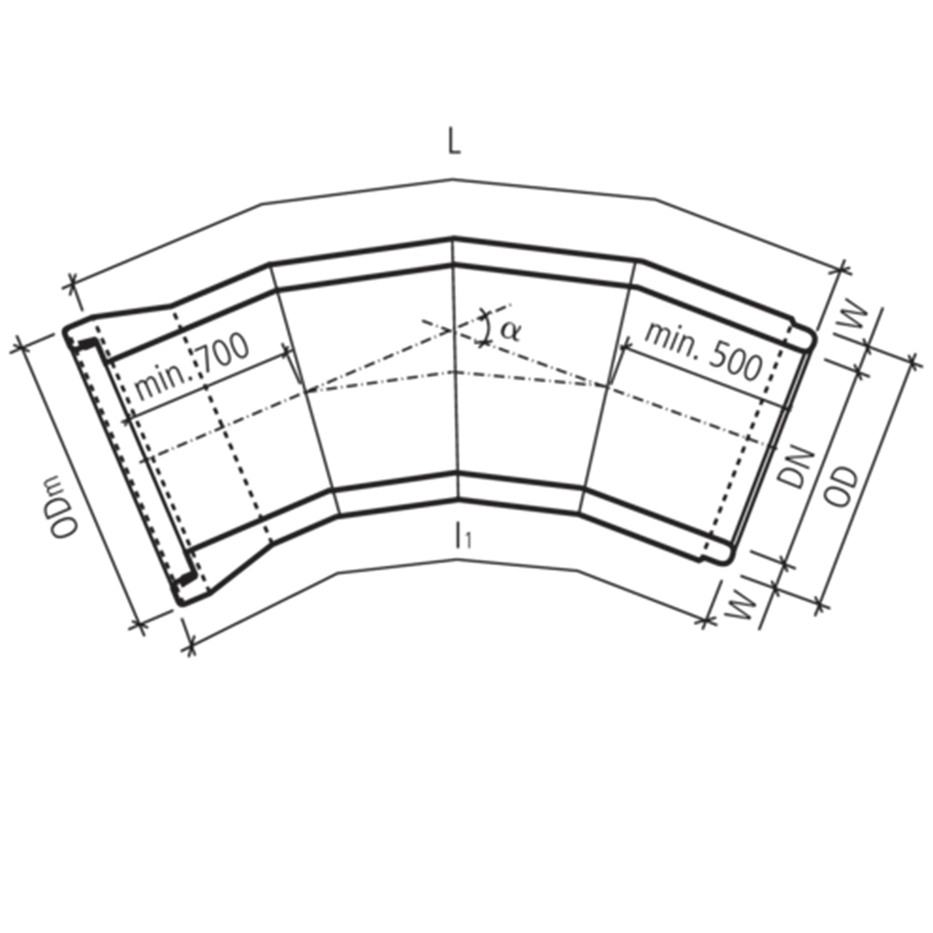 CENTUB<sup>®</sup>-Röser Segmentkrümmer 4 Segmente bewehrt