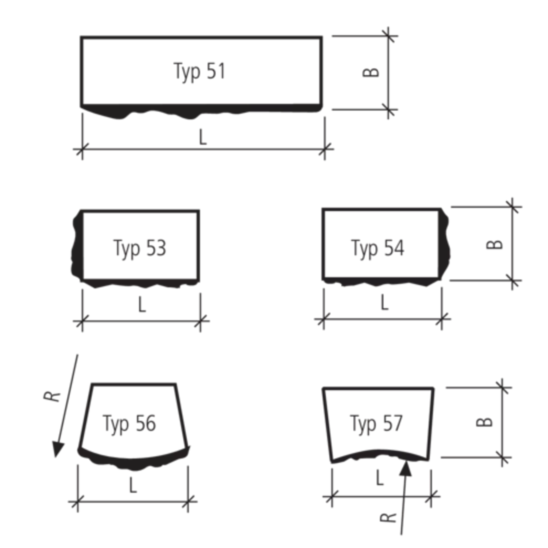 Couvertines de mur PROFILO 1 côté structuré