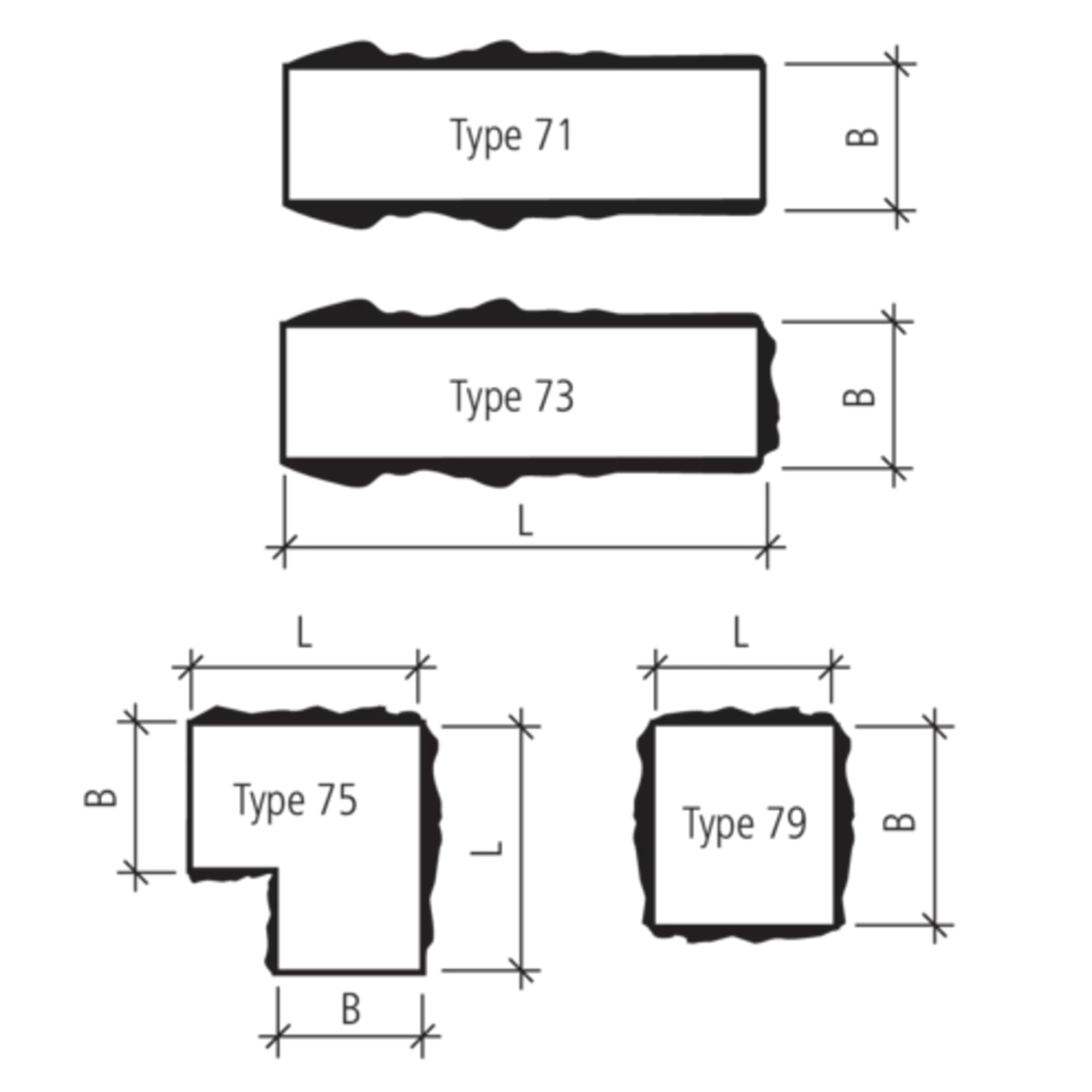 PROFILO Mauerabdeckplatten 2-seitig und 4-seitig strukturier