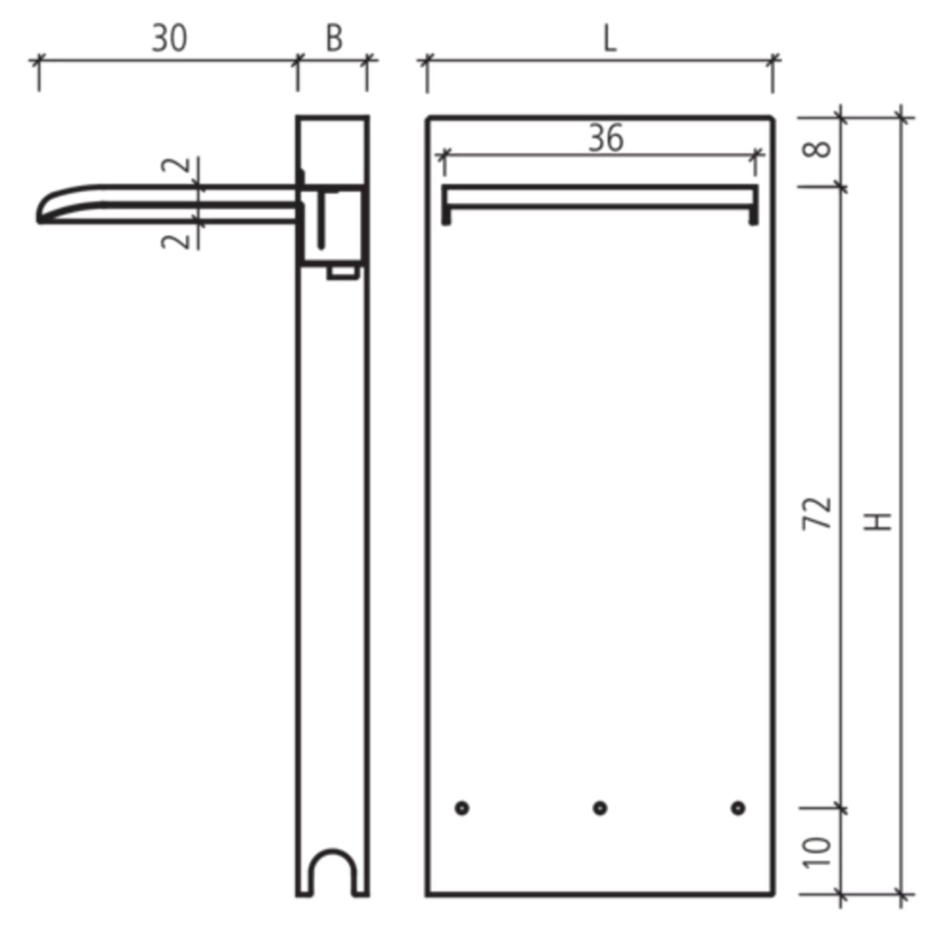 Einlaufstele aus Chromstahl