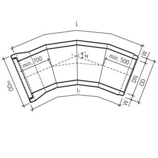 CENTUB<sup>®</sup>-Röser Segmentkrümmer 4 Segmente bewehrt