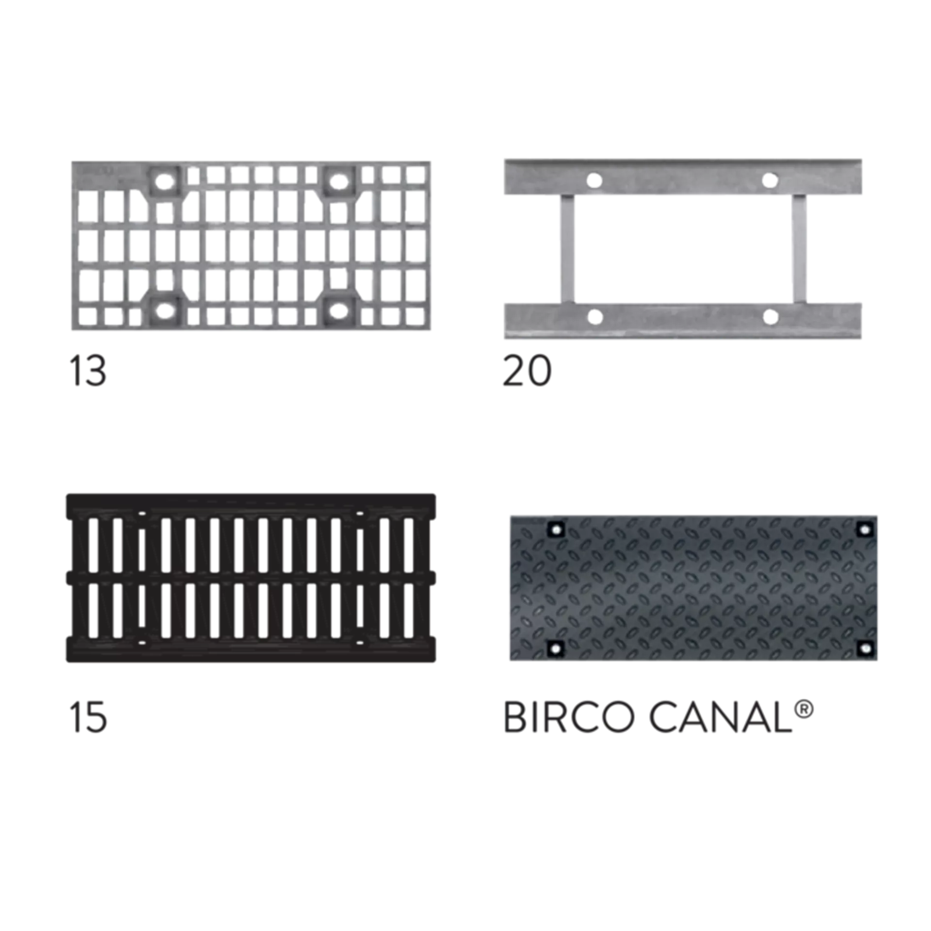BIRCOsir<sup>®</sup> Rinnen NW 150 Abdeckungen