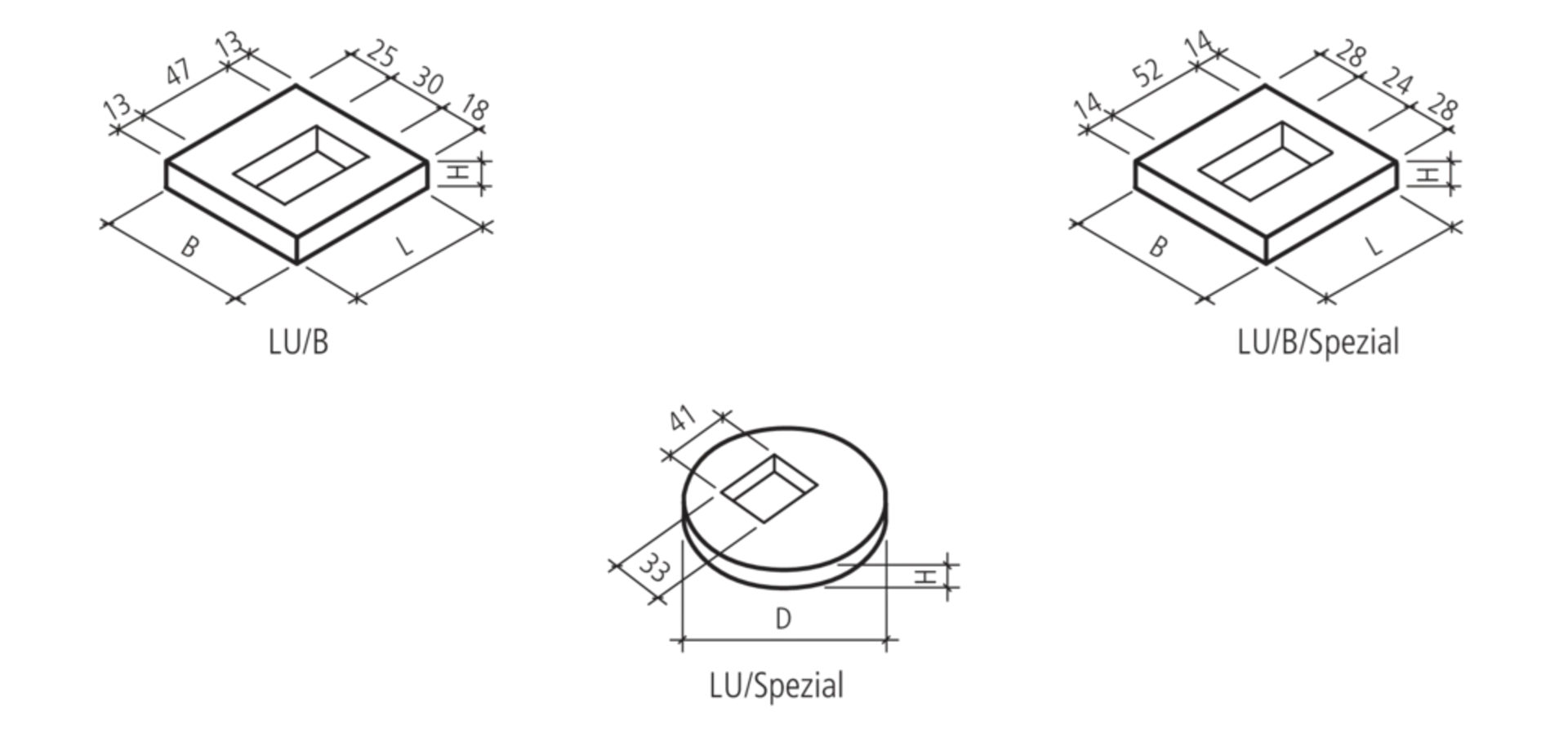 Cadre de regard, type LU