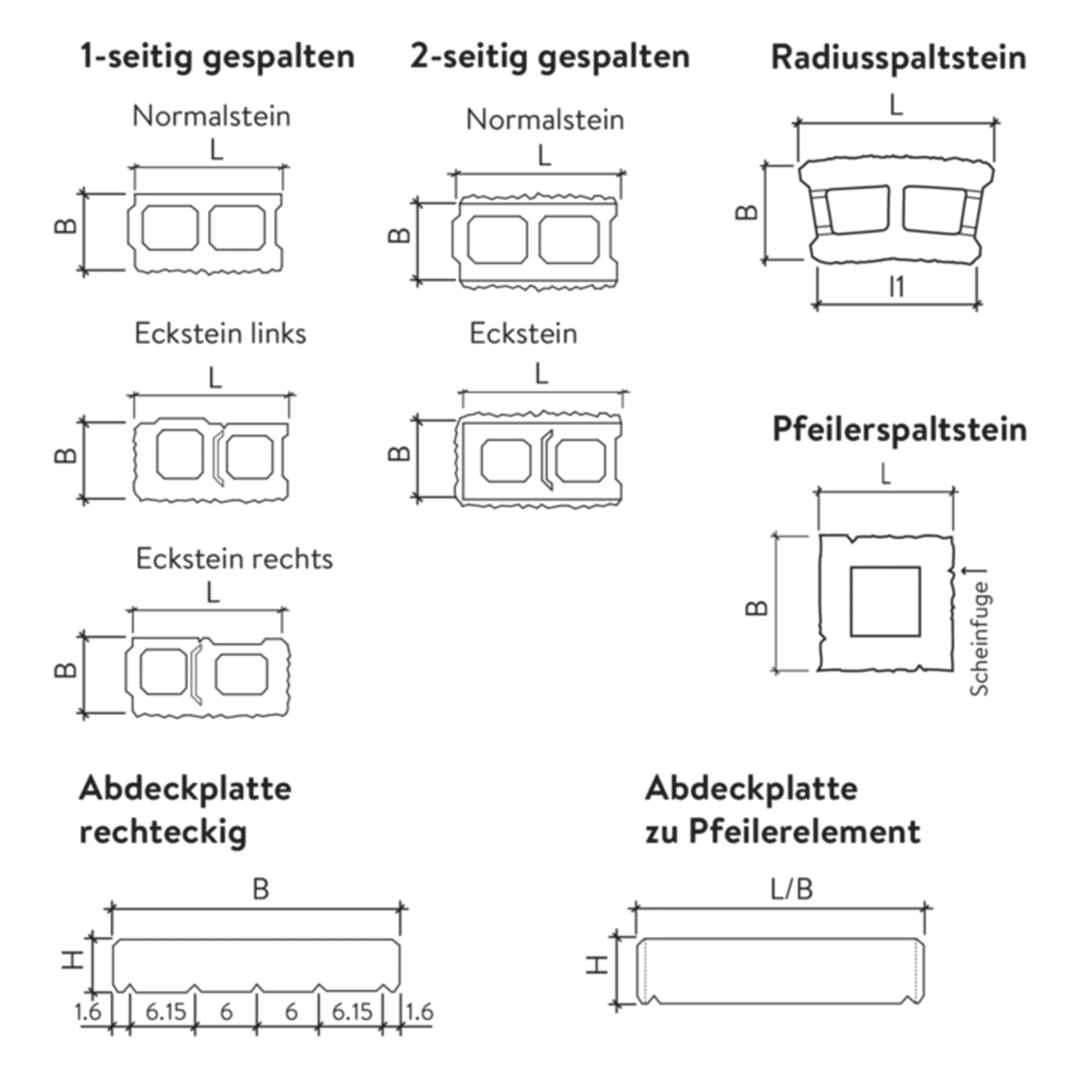 Spalt- und Doppelspaltsteine