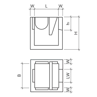 Dachwassersammler quadratisch