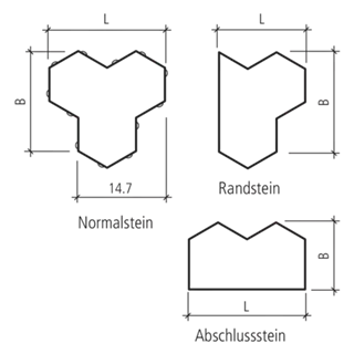 SIX SILENTA Verbundsteine vollkantig