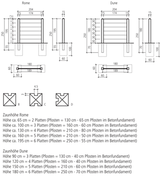 Betonzäune TREND LINE